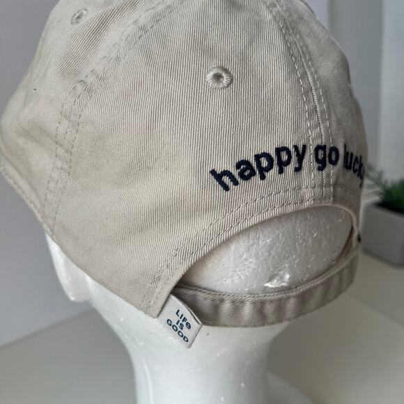 LIFE IS GOOD Happy Go Life Unisex Cap Hat Size Tan"Art of Optimism" Shamrock - Picture 8 of 12